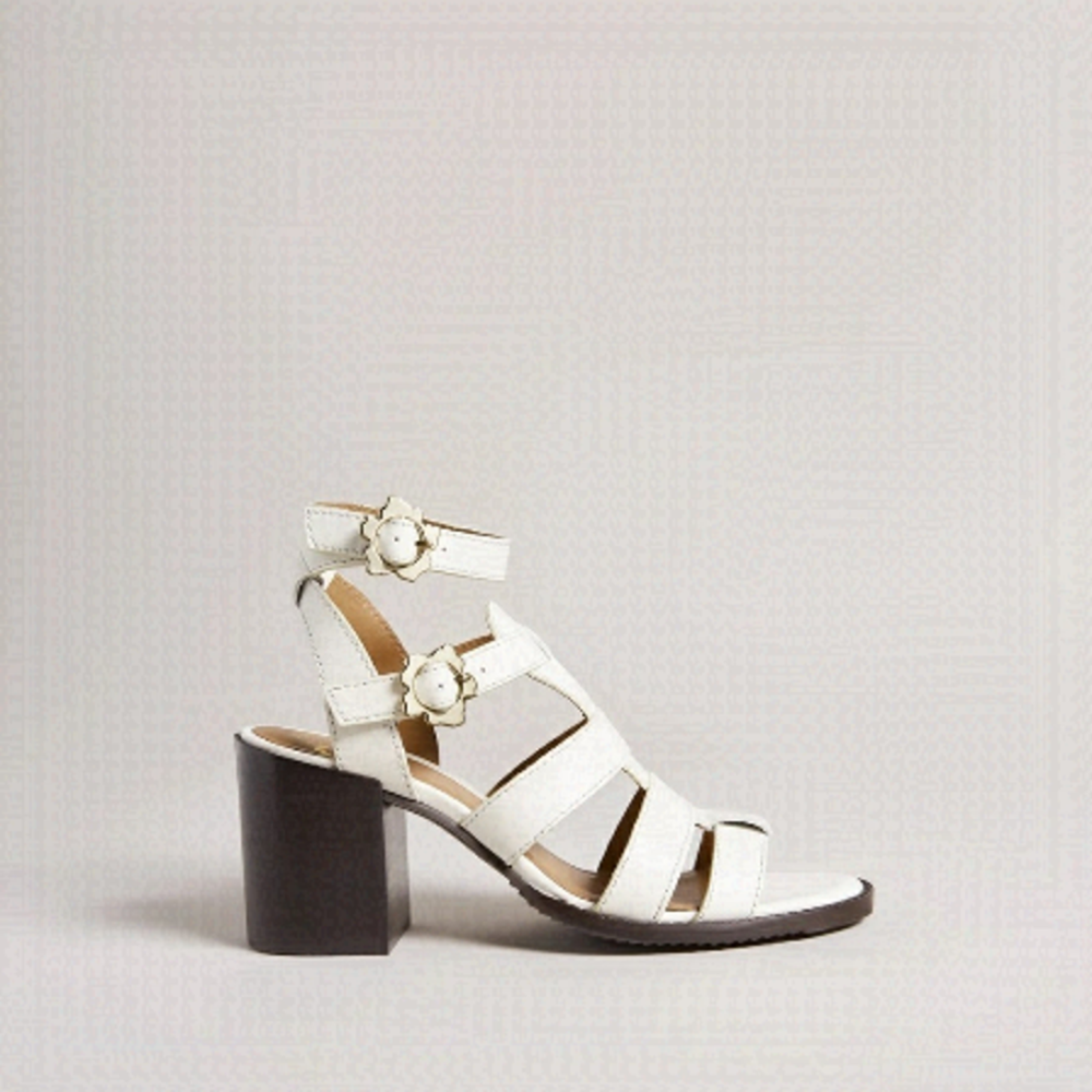 NWOT-TED BAKER Tabaria Strappy Block Heeled Leather Sandals (Size:37)